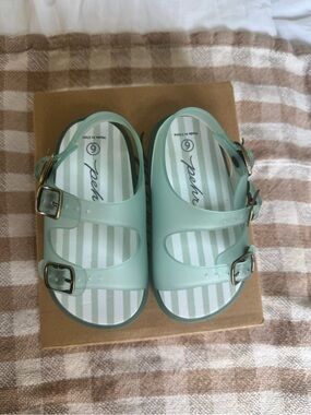 Kids Mint Green Adjustable Buckle Sandals